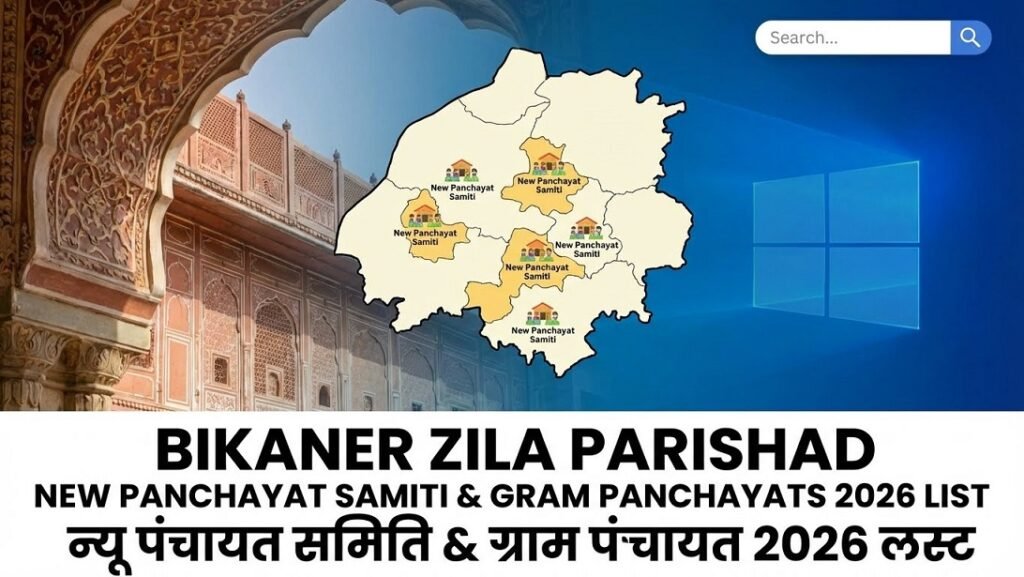 Bikaner Zila Parishad New Panchayat Samiti & Gram Panchayats 2026 | बीकानेर नई पंचायत समिति और ग्राम पंचायत लिस्ट