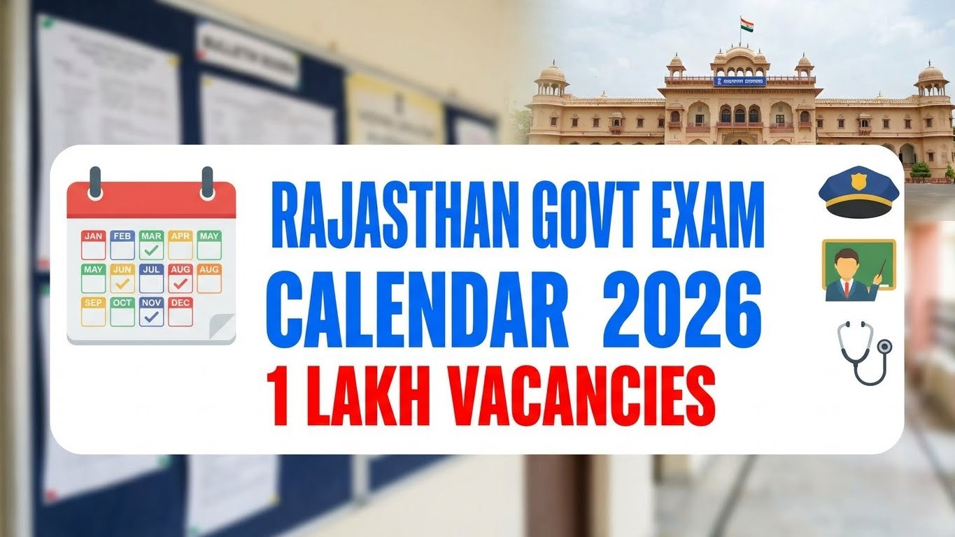 Rajasthan Govt Jobs Exam Calendar 2026 - 1 Lakh Vacancies