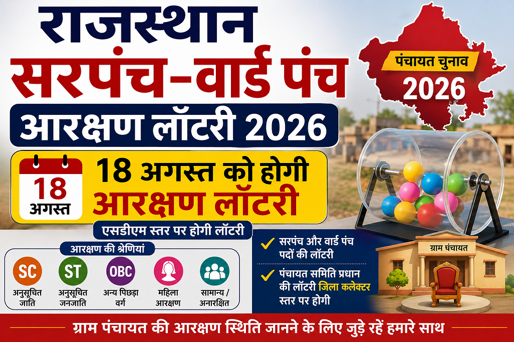 Rajasthan Sarpanch Ward Panch : राजस्थान सरपंच-वार्ड पंच आरक्षण लॉटरी 18 अगस्त 2026